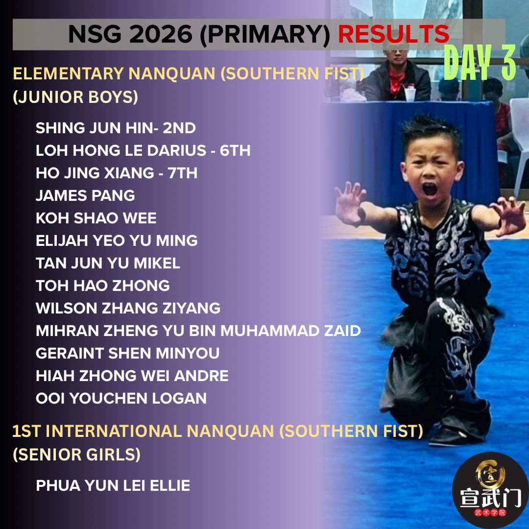 National School Games Wushu 2026 (Primary) Day 3 Results