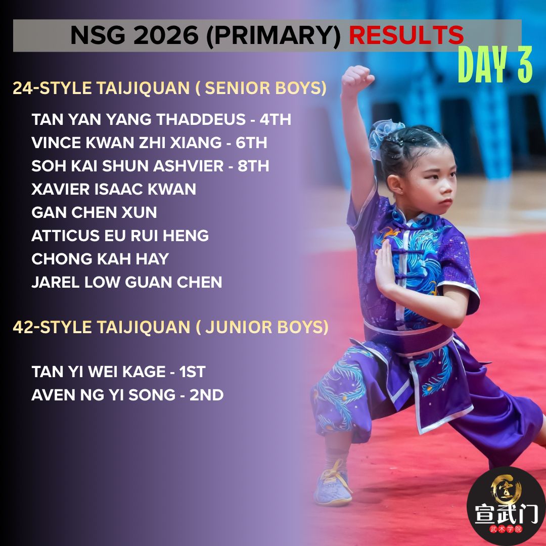 National School Games Wushu 2026 (Primary) Day 3 Results