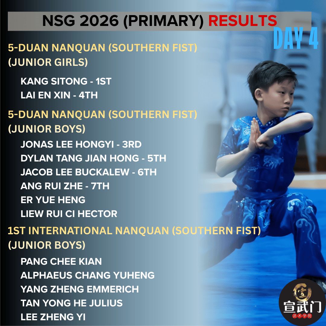 National School Games Wushu 2026 (Primary) Day 4 Results