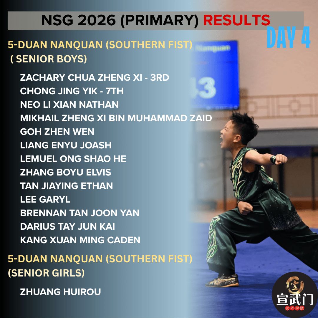 National School Games Wushu 2026 (Primary) Day 4 Results