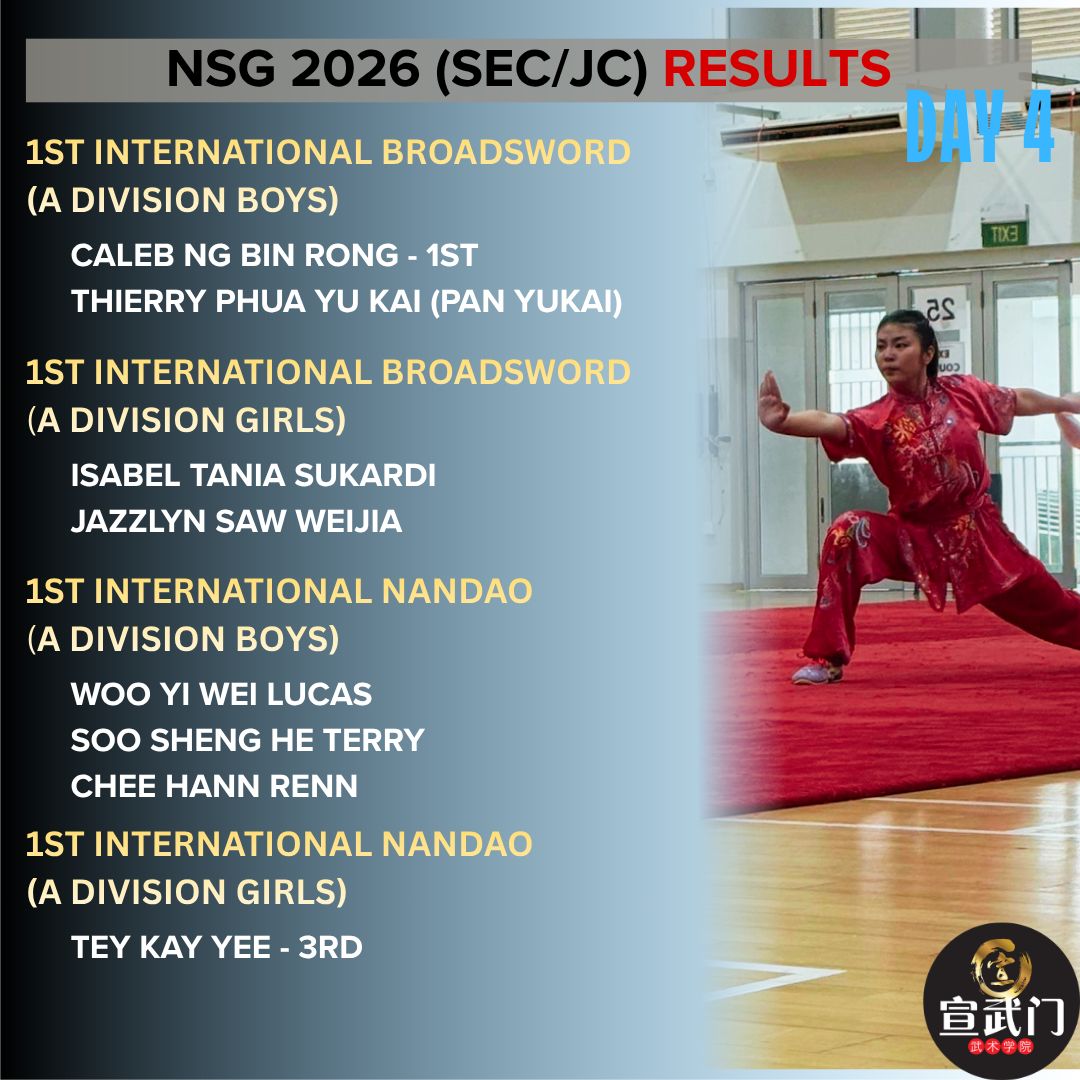 National School Games Wushu 2026 (Sec/JC/CI) Day 4 Results