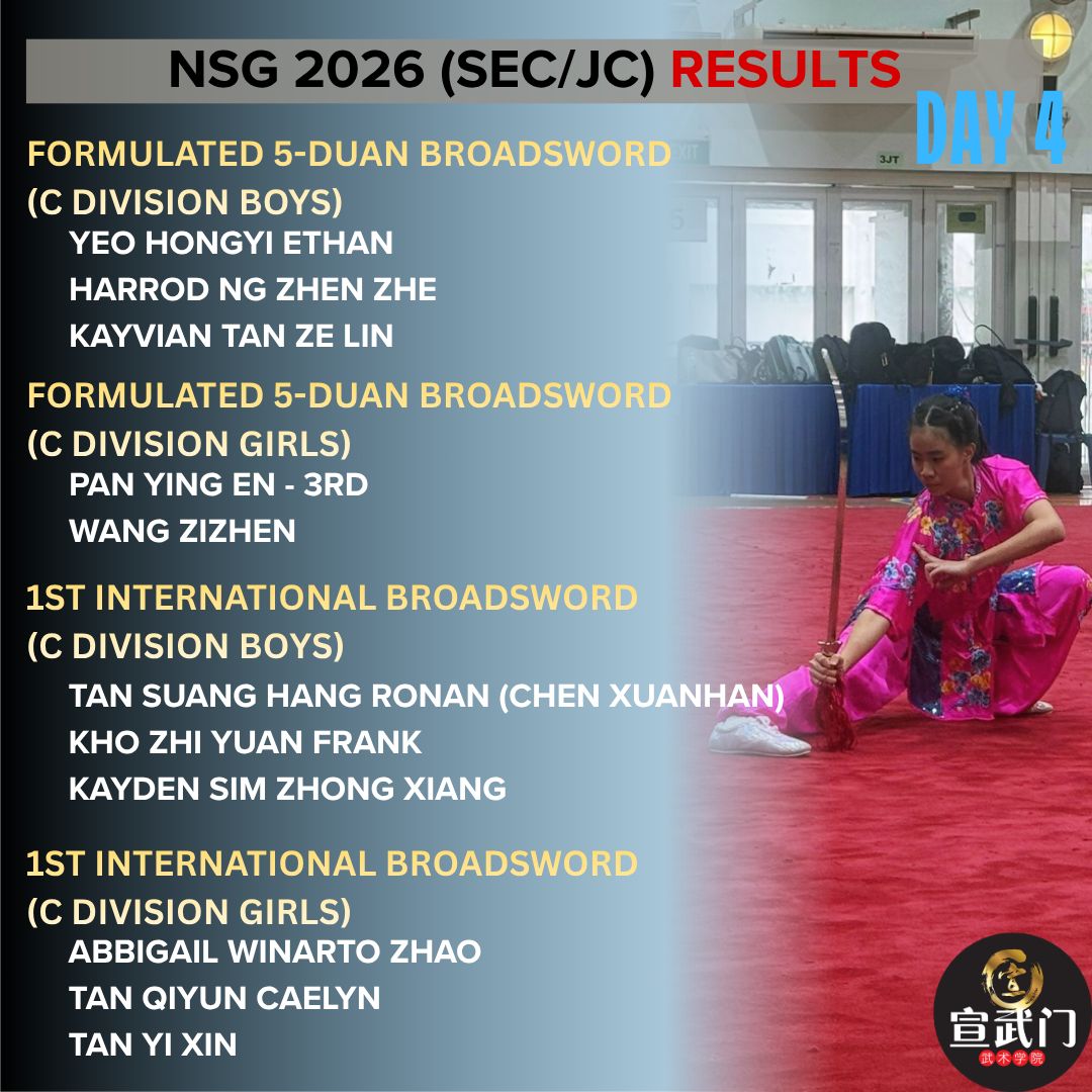 National School Games Wushu 2026 (Sec/JC/CI) Day 4 Results