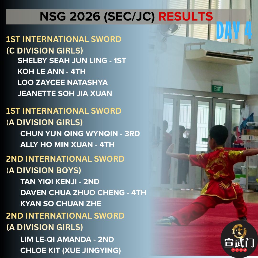 National School Games Wushu 2026 (Sec/JC/CI) Day 4 Results