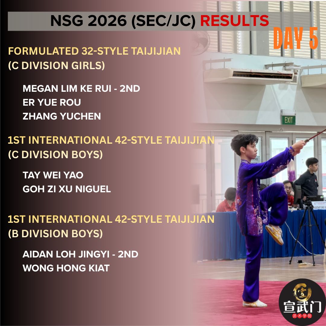  National School Games Wushu 2026 (Sec/JC/CI) Day 5 Results