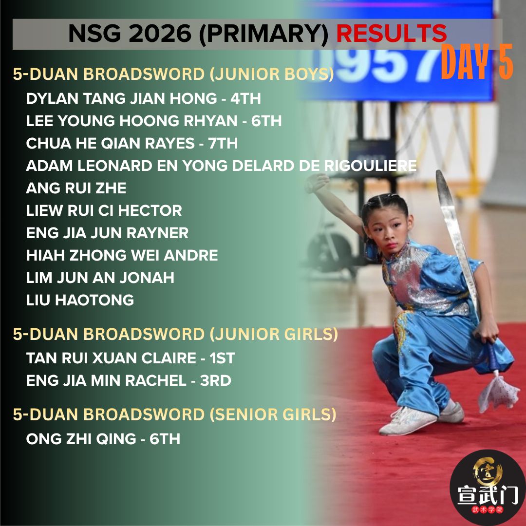 National School Games Wushu 2026 (Primary) Day 5 Results