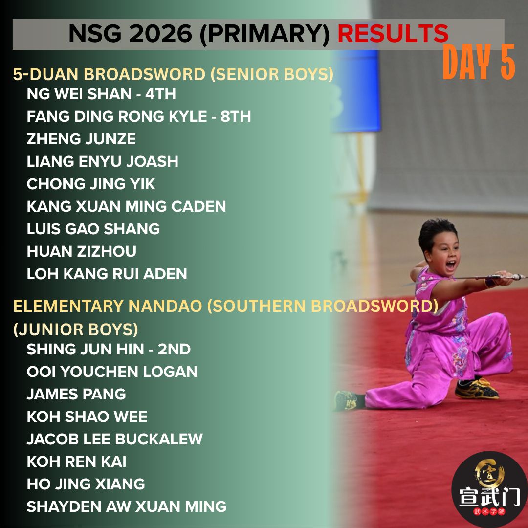 National School Games Wushu 2026 (Primary) Day 5 Results