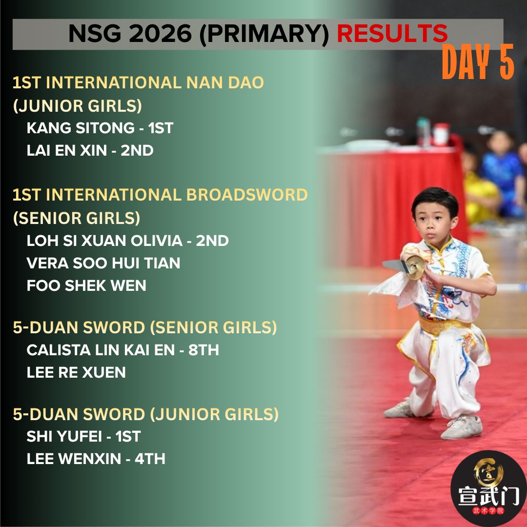 National School Games Wushu 2026 (Primary) Day 5 Results