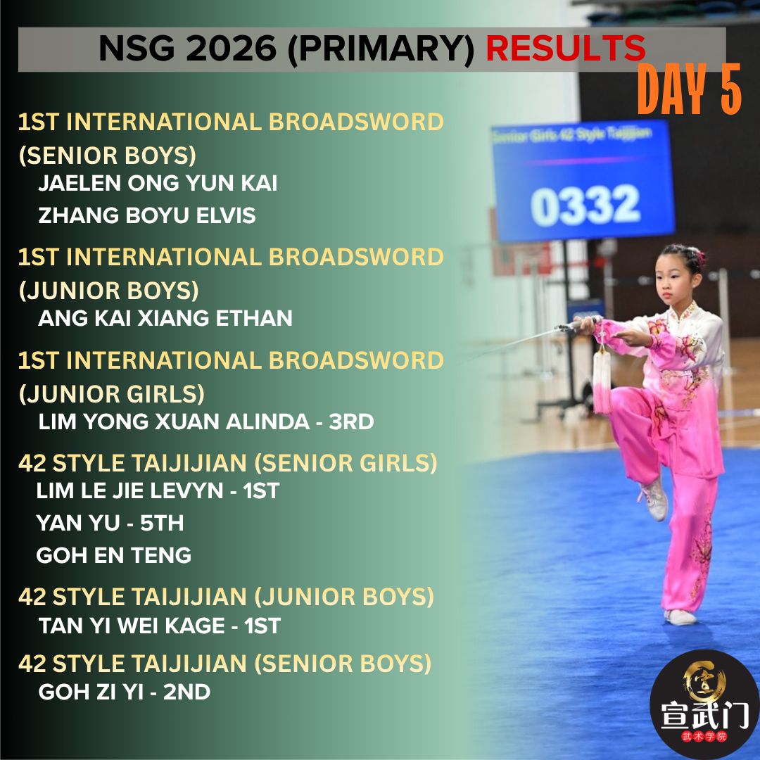 National School Games Wushu 2026 (Primary) Day 5 Results