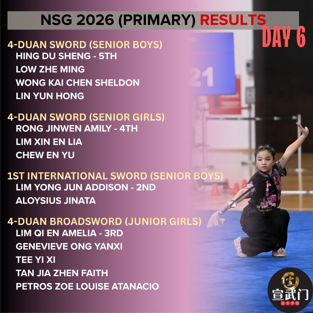 National School Games Wushu 2026 (Primary) Day 6 Results