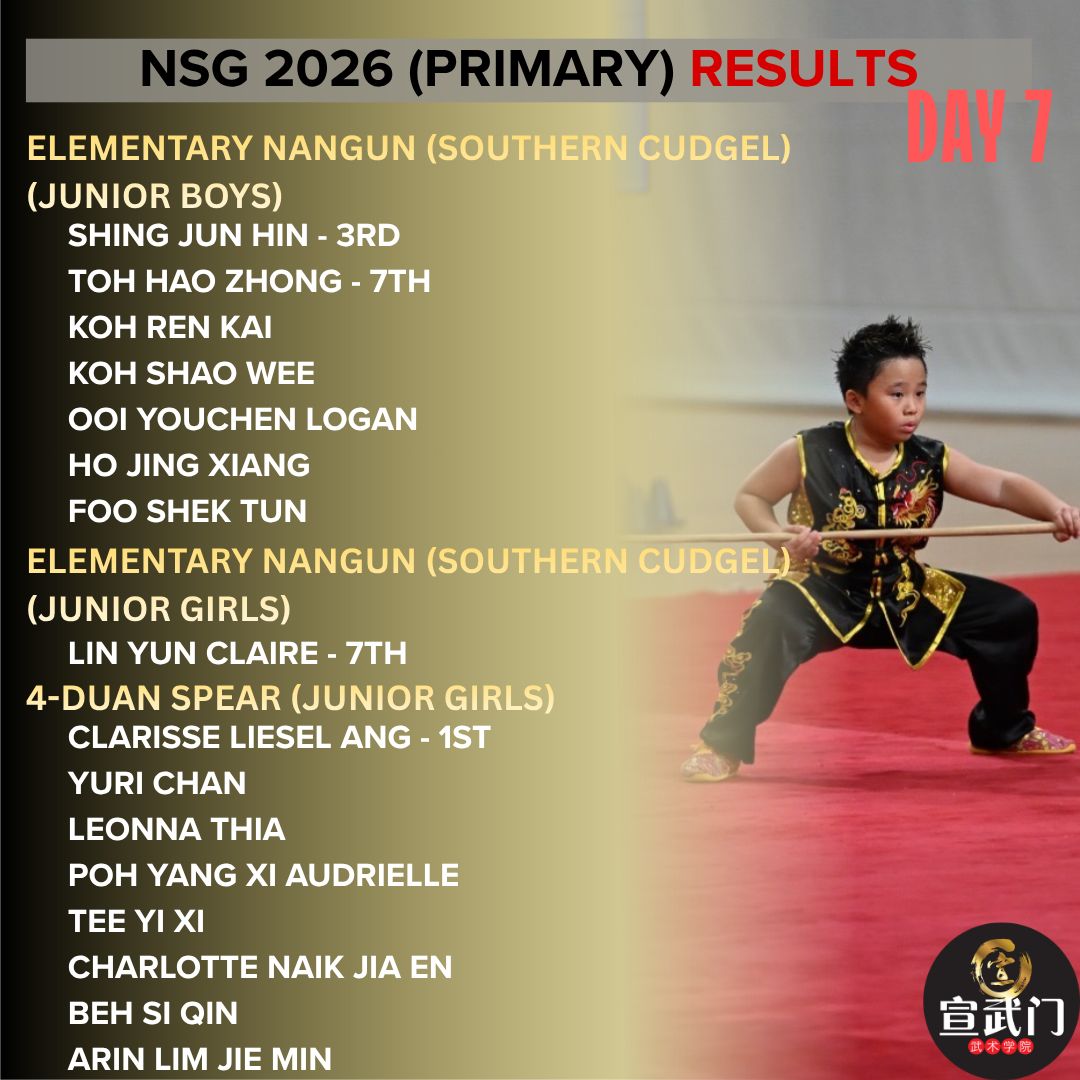 National School Games Wushu 2026 (Primary) Day 7 Results