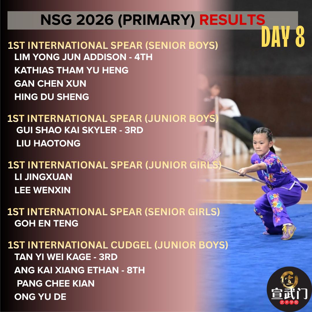 National School Games Wushu 2026 (Primary) Day 8 Results