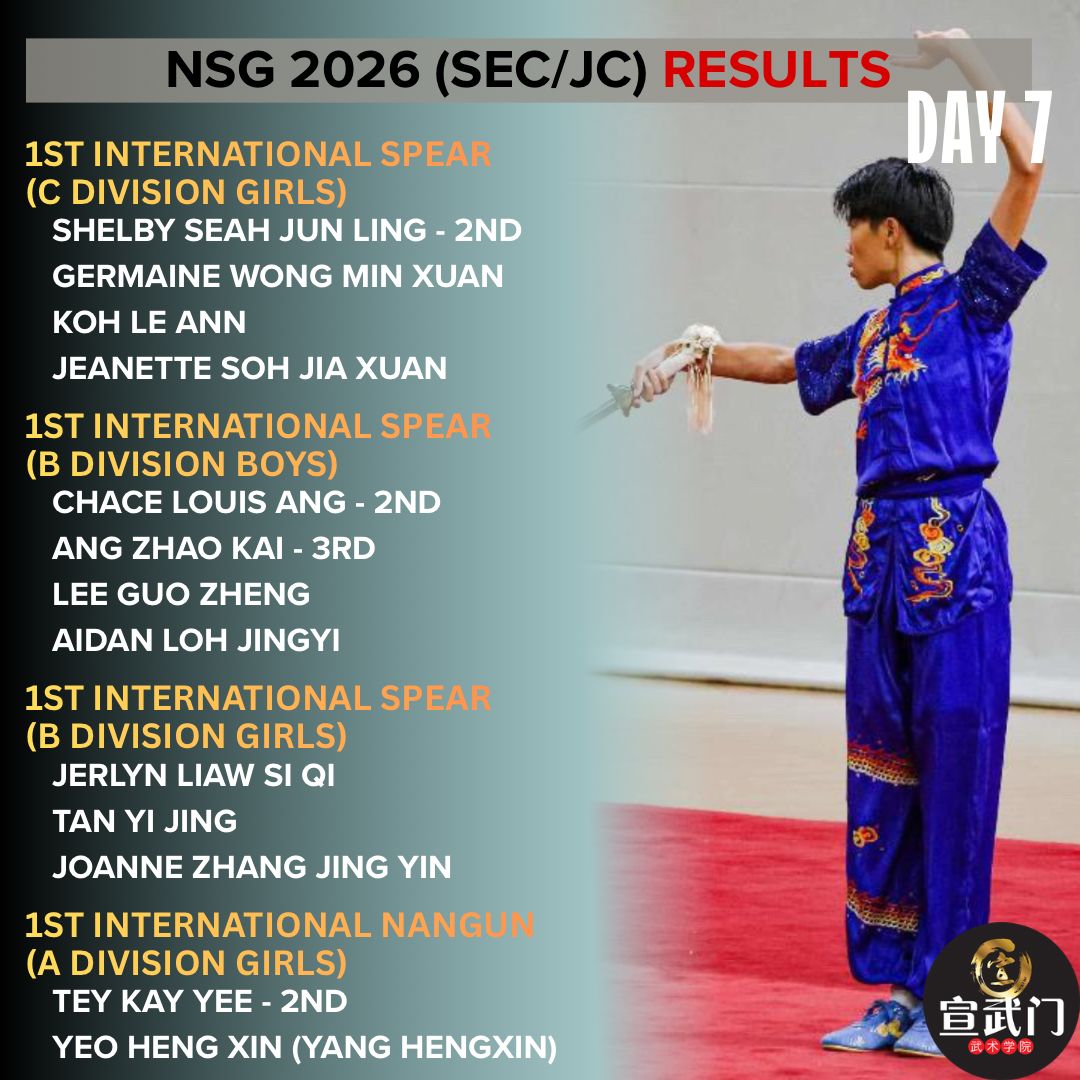  National School Games Wushu 2026 (Sec/JC/CI) Day 7 Results