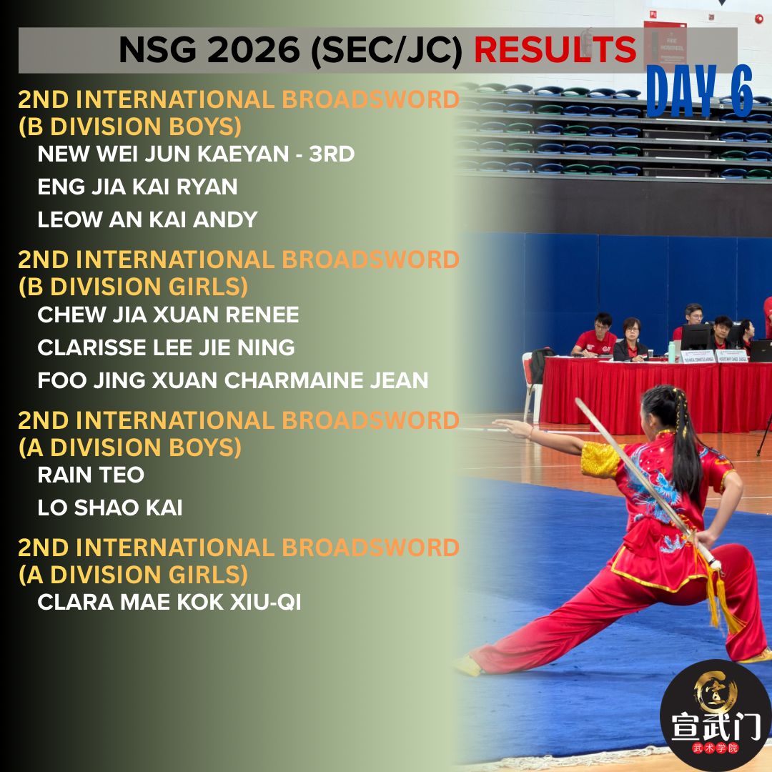 National School Games Wushu 2026 (Sec/JC/CI) Day 6 Results