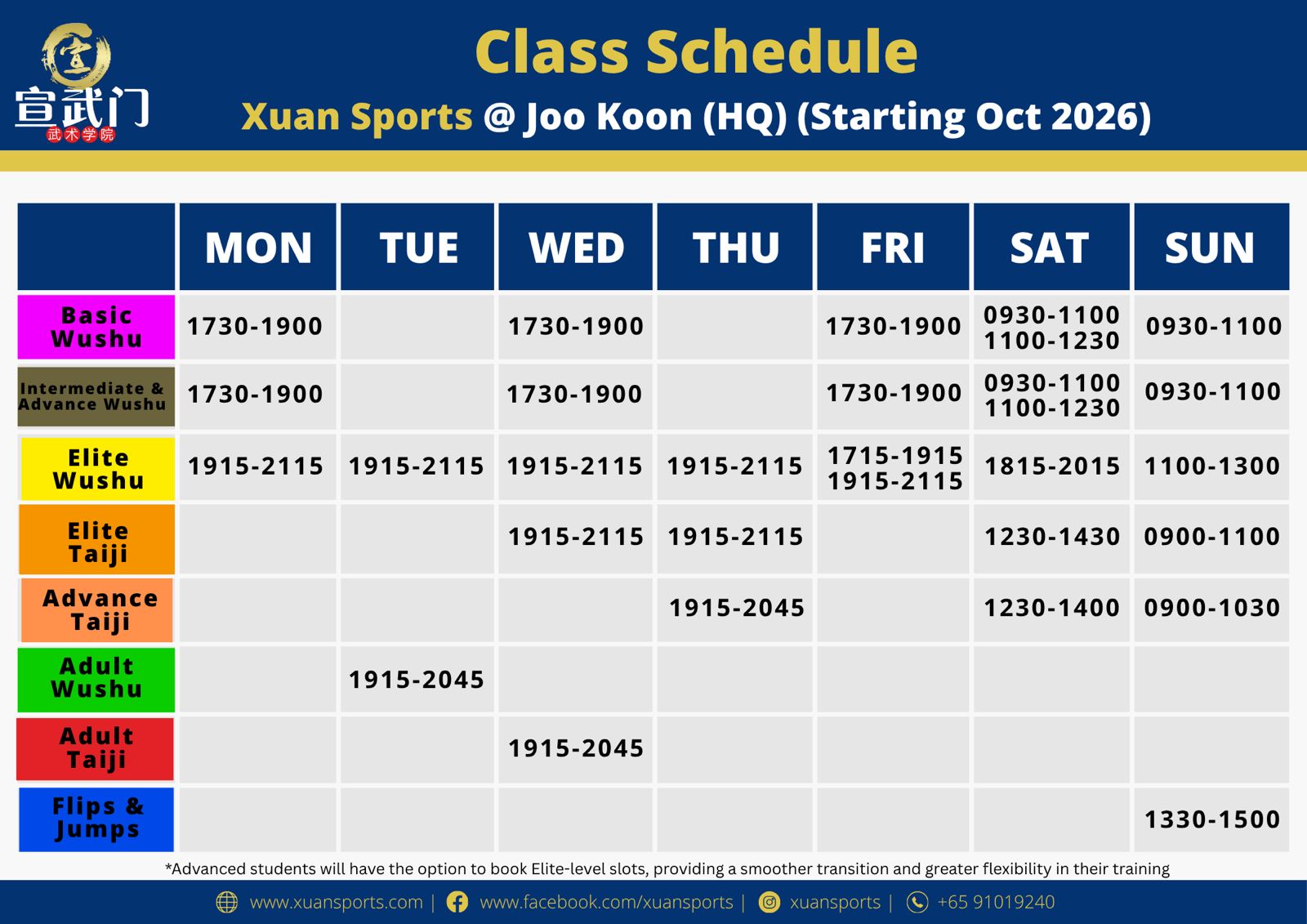 Joo Koon Schedule - Page 1