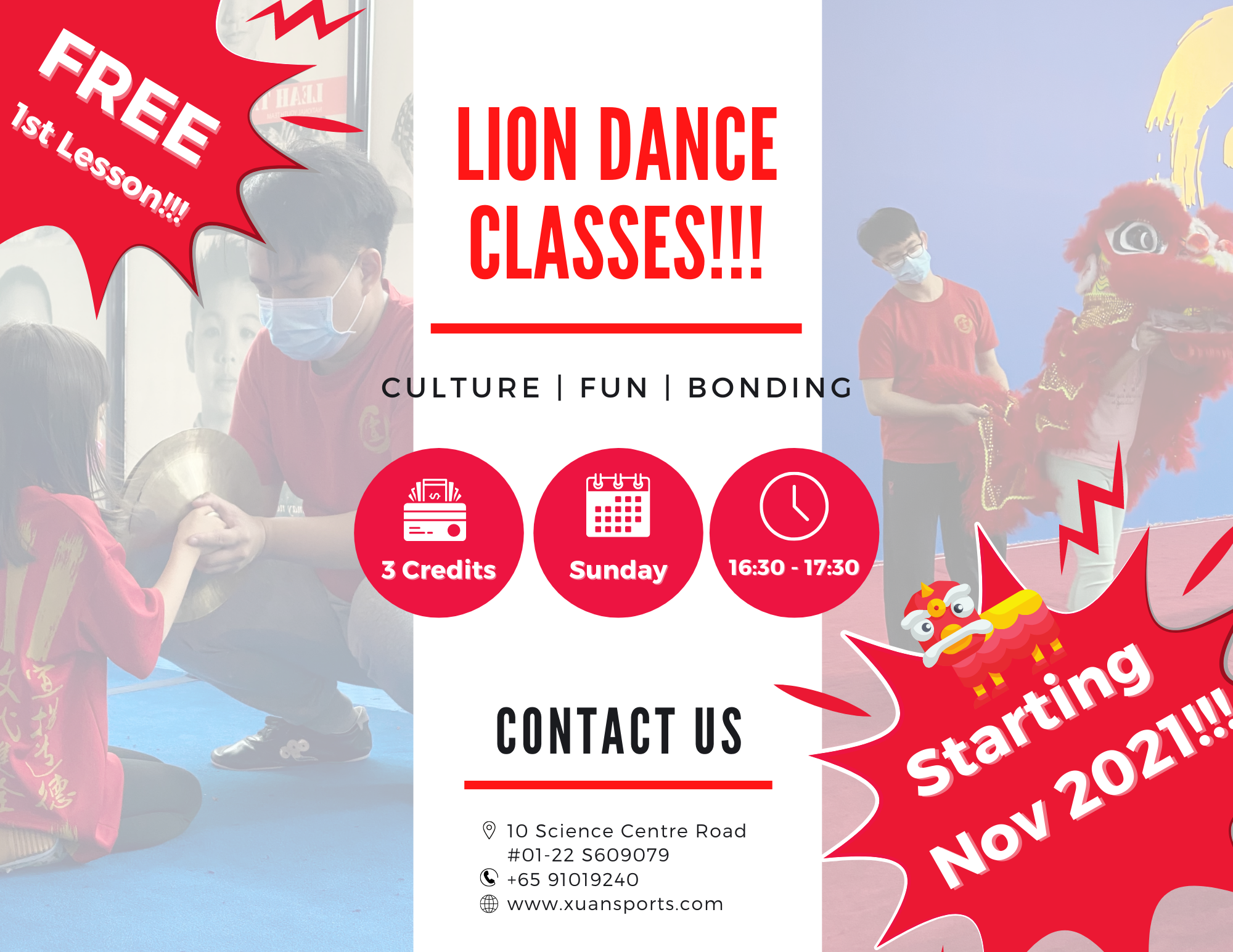 Lion Dance Class is Open in NOV 2021!!!